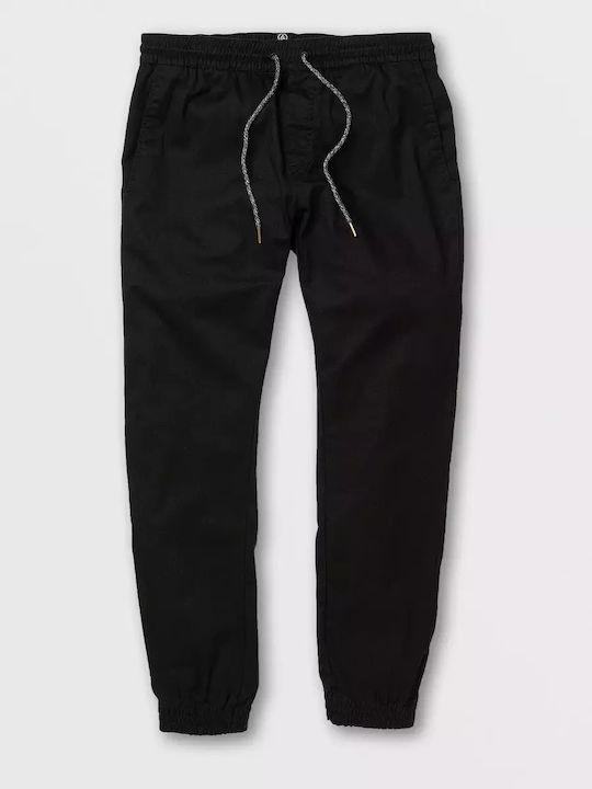 Frickin Men's Elastic Slim Fit Black Trousers