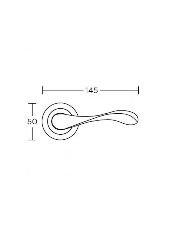 Convex Hebel Vordertür mit Rosette Links 425 mit Rosette Brass