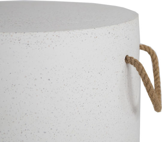 Σκαμπό Εξωτερικού Χώρου από Τσιμέντο Mauro Terazzo White 35x35x44cm
