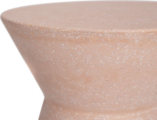 Σκαμπό Εξωτερικού Χώρου από Τσιμέντο Biella Terazzo Pink / White 35x35x44cm