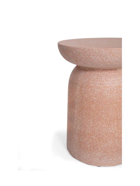 Σκαμπό Εξωτερικού Χώρου από Τσιμέντο Rieti Terazzo Pink / White 35x35x45cm