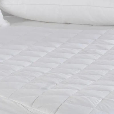 Sunshine Single Quilted Mattress Cover Fitted White 100x200+35cm