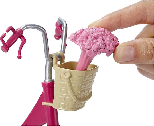 Barbie Bicycle with Helmet & Basket with Flowers Doll Vehicle for 3+ years+ Years