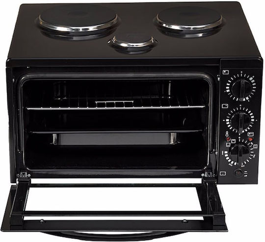 Davoline Star 4508 Electric Countertop Oven 38lt with 3 Burners Black Black
