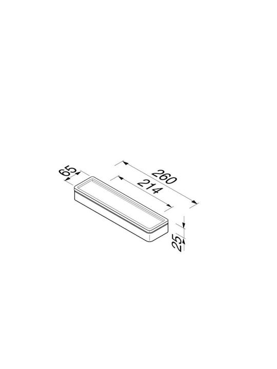Geesa Frame Επιτοίχια Ραφιέρα Μπάνιου Μεταλλική με 1 Ράφι 26x6.5x2.5cm Chrome White Matt