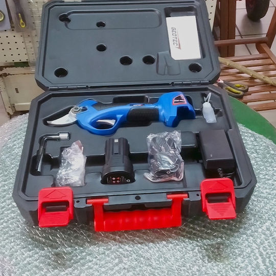Geotec GTES-2500 Pruning Shears Battery Brushless 16.8V 2x2.2Ah with Maximum Cutting Diameter 30mm in Carrying Case