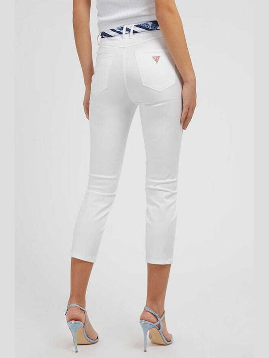 Guess W3GA91W93CE- Blugi pentru femei cu croială skinny Alb