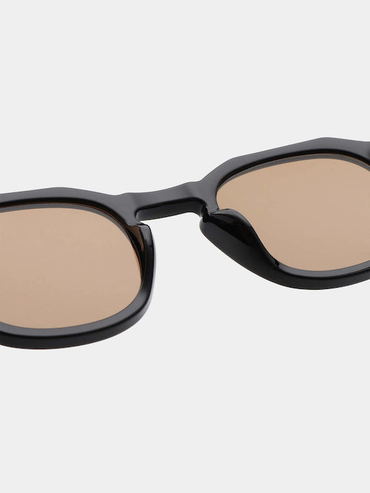 A.Kjaerbede Zan Sunglasses with Black Plastic Frame and Brown Lens KL2318-001