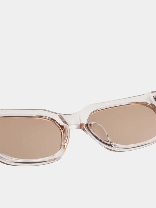 A.Kjaerbede Bror Unisex Sunglasses with Beige Plastic Frame and Brown Lens