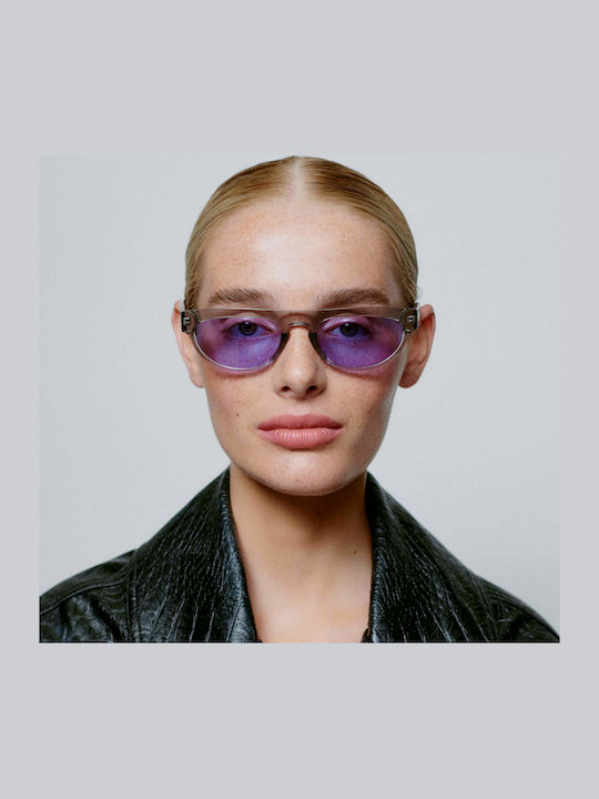 A.Kjaerbede Jake Unisex Sunglasses with Gray Plastic Frame and Purple Lens KL2308-006