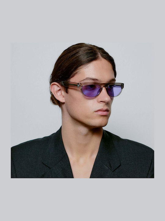 A.Kjaerbede Jake Unisex Sunglasses with Gray Plastic Frame and Purple Lens KL2308-006