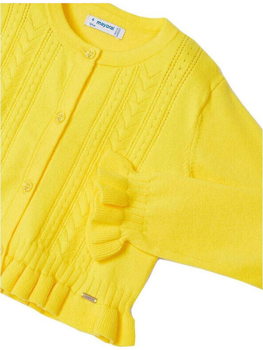 Kinderstrickjacke Baumwolle Gelb