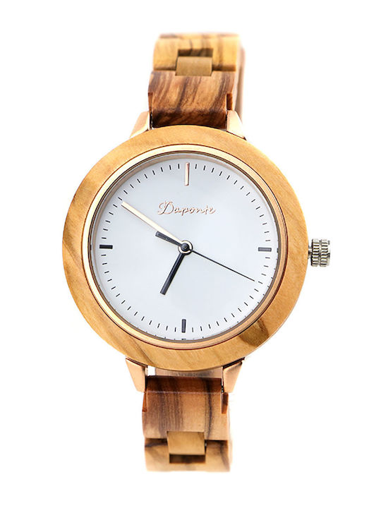Daponte Uhr Batterie mit Holzarmband