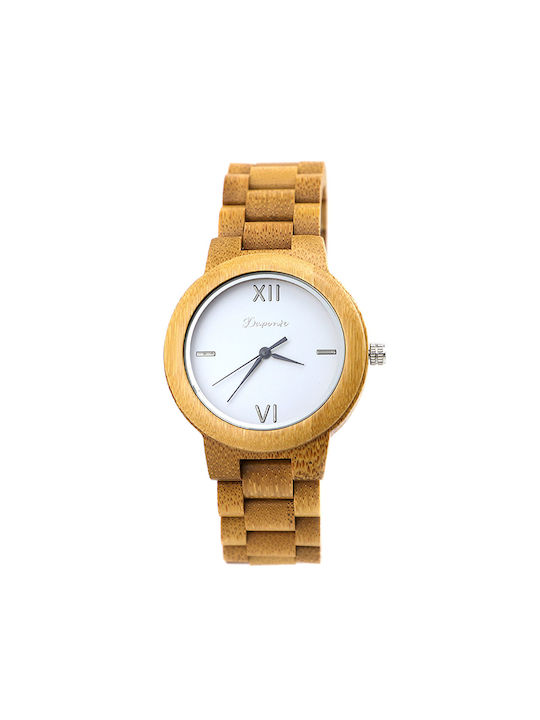 Daponte Watch with Beige Wooden Bracelet