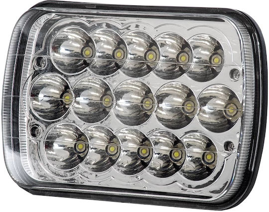 GloboStar Rectangleς Waterproof Headlights Car LED Jeep Wrangler 45W 17cm with White Lighting 1pcs
