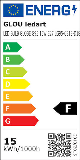 Glou LedArt Λάμπα LED 15W για Ντουί E27 και Σχήμα G95 Φυσικό Λευκό 1500lm