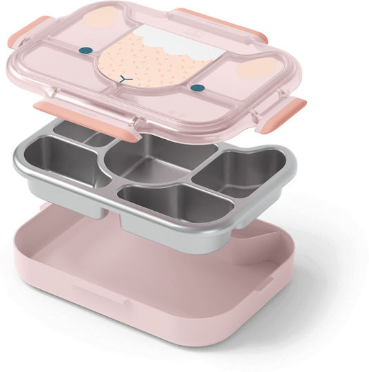 Monbento ΜΒ Wonder - Pink Sheep Πλαστικό Παιδικό Δοχείο Φαγητού 0.95lt Ροζ 28.2 x 21.4 x 5.7εκ.