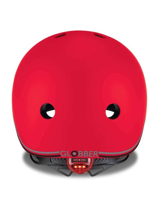 Globber Go Up Lights Kids' Helmet for City Bike Red with LED Light