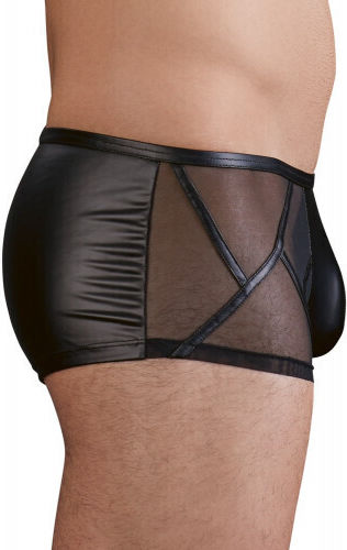 Nek Nek Boxeri Sexy pentru bărbați Pantaloni cu pungă lucioasă Black