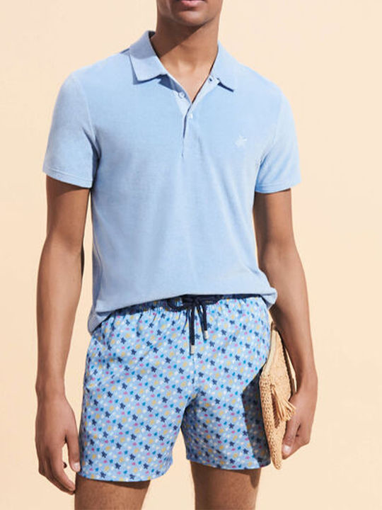 Herren Badebekleidung Shorts Hellblau mit Mustern