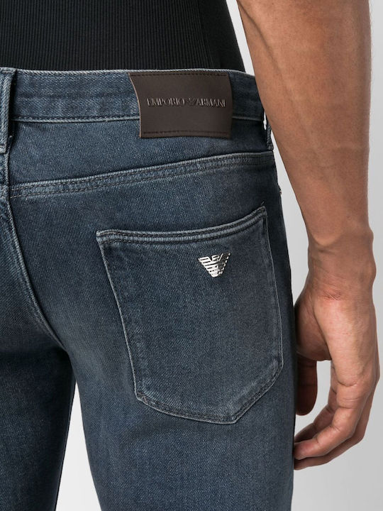 Pantaloni Jeans pentru Bărbați Elastic cu Croială Slim Albastru marin