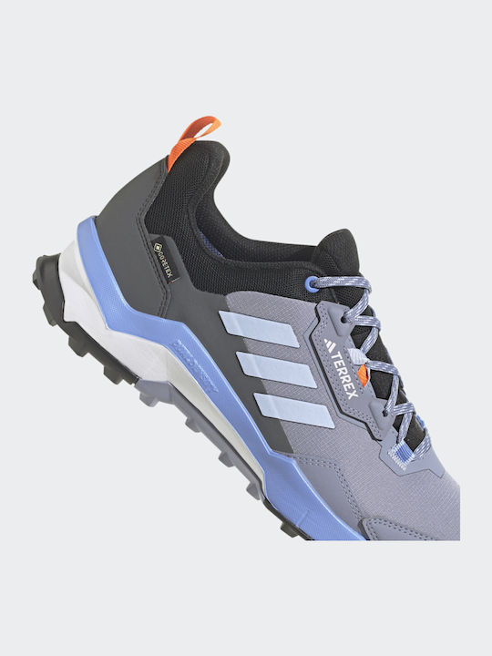 adidas Terrex Ax4 GTX Men's Waterproof Hiking Shoes With Gore-Tex Membrane Silver Violet Blue Dawn Core Black