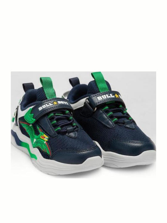Pterodattilo Kids Sneakers with Scratch & Lights Navy Blue