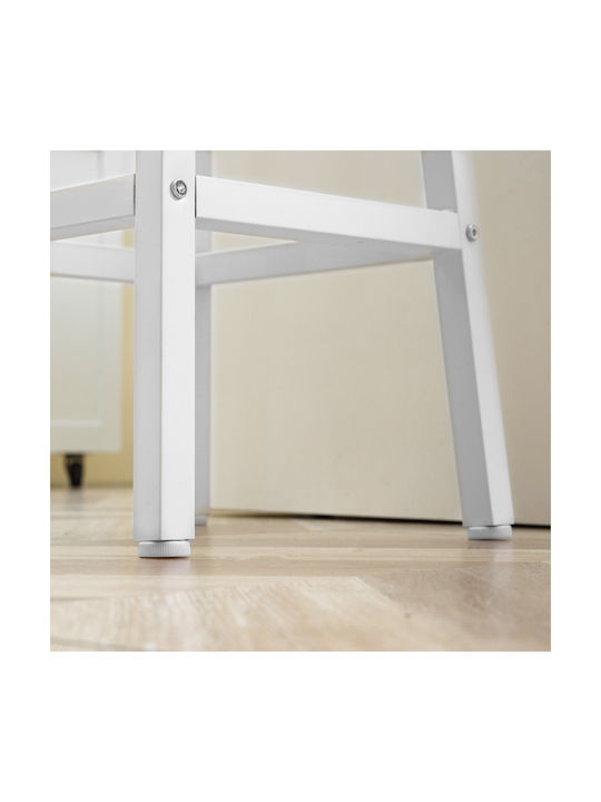 Σκαμπό Μπαρ Ξύλινο Λευκό 2τμχ 32.5x32.5x65εκ.