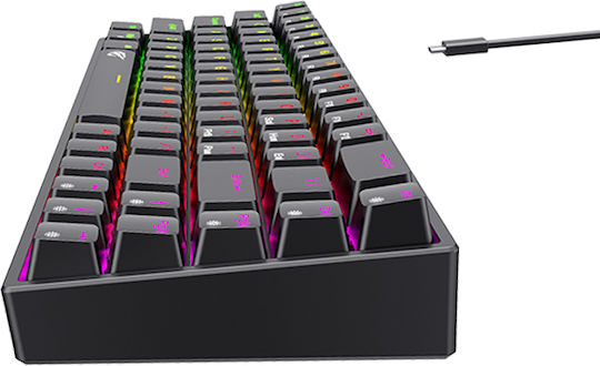 Havit KB865L Gaming Μηχανικό Πληκτρολόγιο Tenkeyless με RGB φωτισμό (Αγγλικό US) Black
