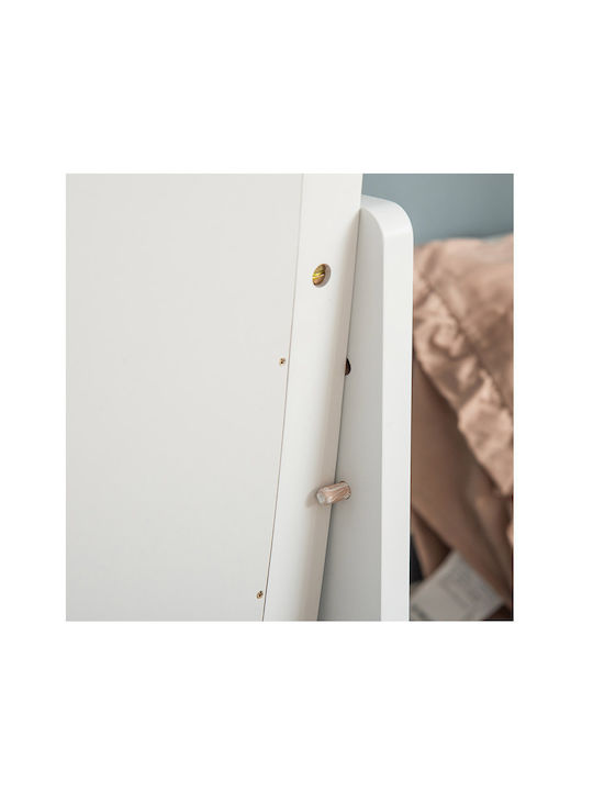HomCom Oval Floor Mirror with White Wooden Frame 147x48cm