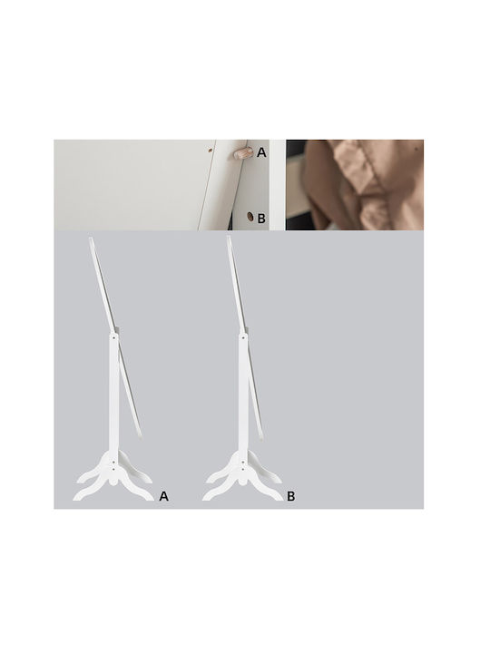 HomCom Oval Floor Mirror with White Wooden Frame 147x48cm