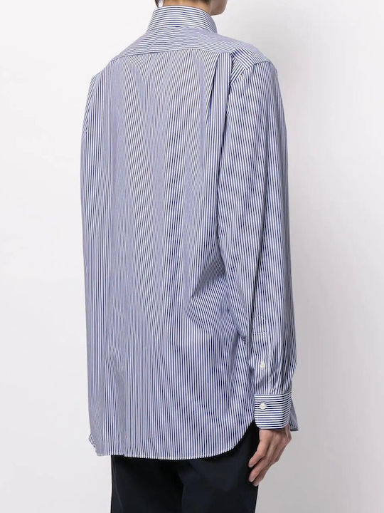 Ralph Lauren Men's Shirt Long Sleeve Cotton Striped Cyan