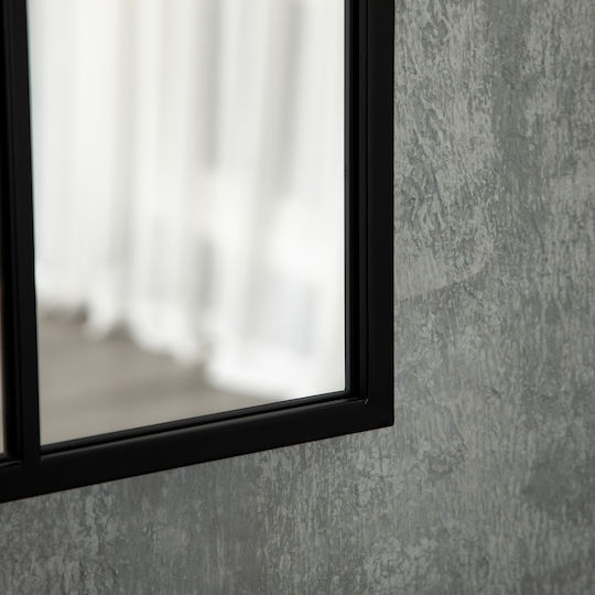 HomCom Wall Mirror with Black Metallic Frame 70x50cm 1pcs