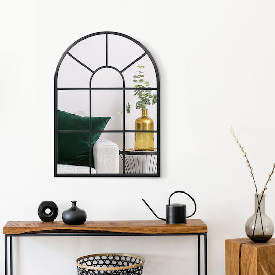 HomCom Wall Mirror with Black Metallic Frame 70x50cm 1pcs