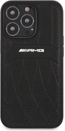 AMG Leather Curved Lines Back Cover Δερμάτινο Black (iPhone 13 Pro Max)