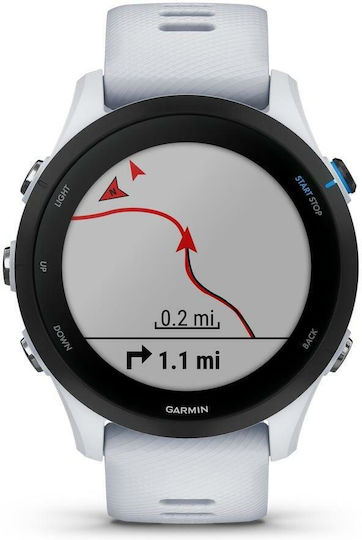 Garmin Forerunner 255 Music 46mm Αδιάβροχο Smartwatch με Παλμογράφο (Whitestone)