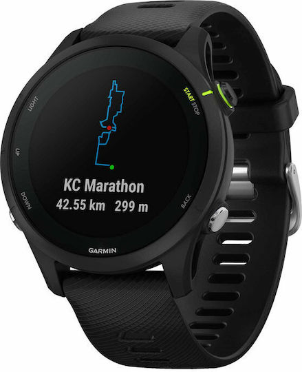 Garmin Forerunner 255 Music 46мм Водоустойчив Смартчасовник с Пулсомер (Черен)