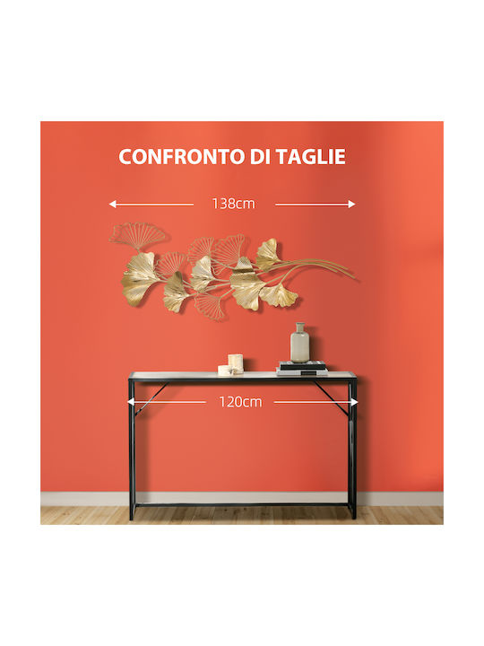 HomCom 3D Gold Metallic Wall Decor 138x70cm