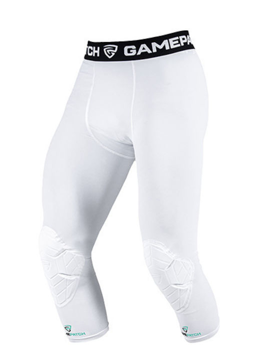 GamePatch Men's Sports Capri Leggings White