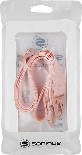 Sonique Strap Armor Back Cover Σιλικόνης με Λουράκι Transparent / Pink (/ Iphone 7 / Iphone 8)