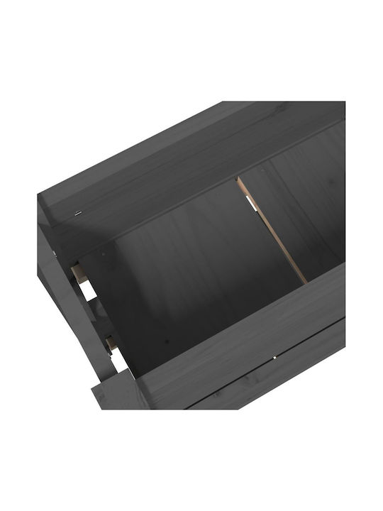 vidaXL Planter Box Wooden Gray 77x25x66cm.