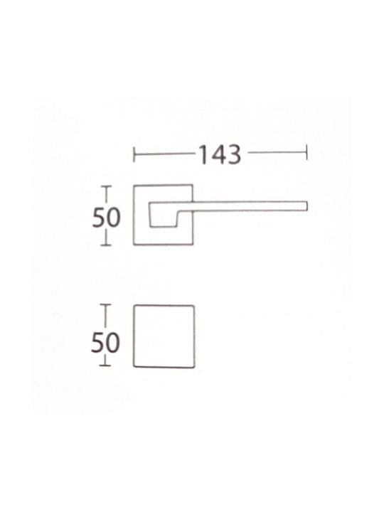 Rosetta Knob N1535 Matte Chrome 143mm Piece Right for Front Door