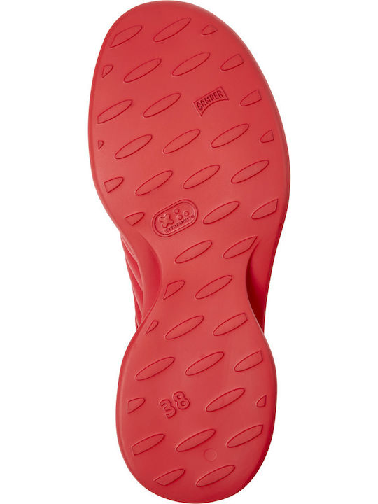 Leather Women's Flat Sandals in Red Color