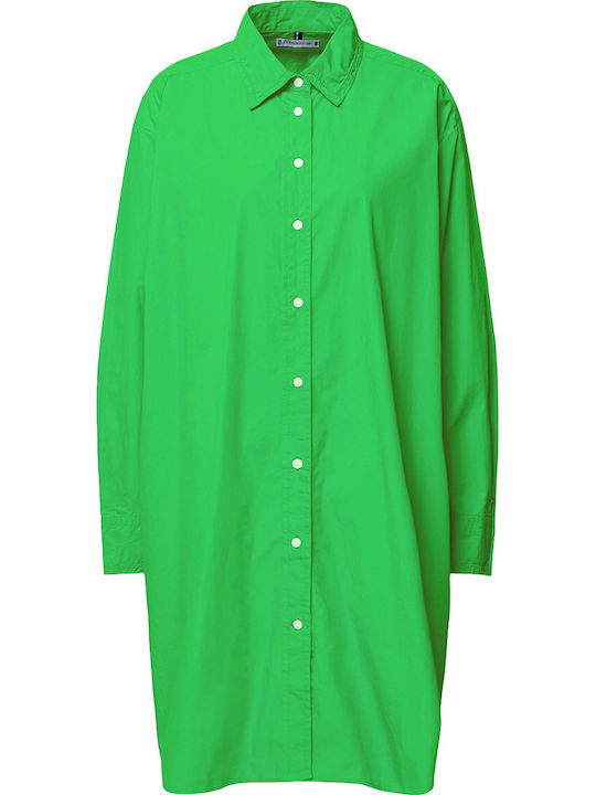 Sommer Mini Hemdkleid mit Rüschen Spring Lime