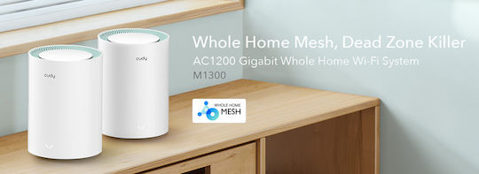Cudy M1300 v1 Access Point with Mesh Wi‑Fi 5 Dual Band (2.4 & 5GHz) Double Kit