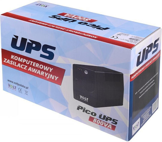 Volt Polska PICO UPS Line-Interactive 800VA 480W με 2 Schuko Πρίζες