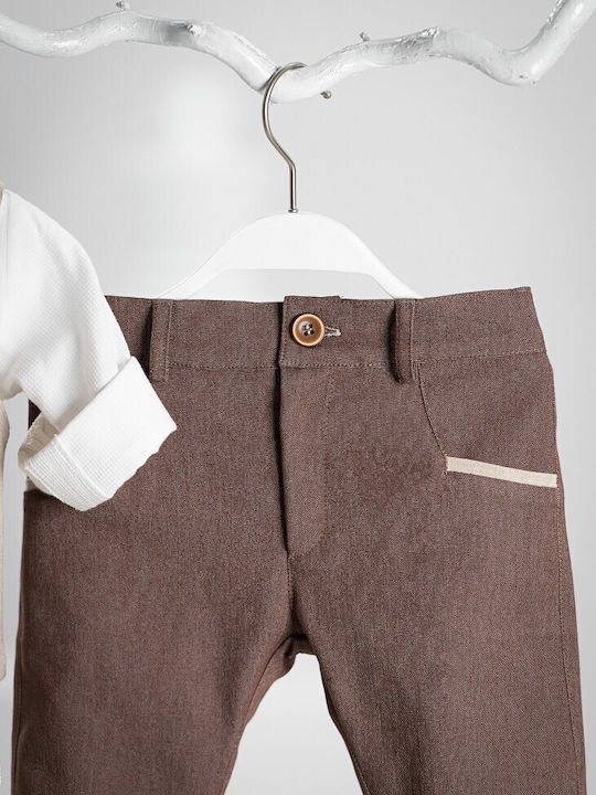 Vinte li Baptism Suit Brown 5 Pieces