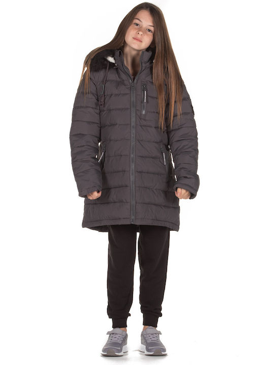 Kids' Parka Long with Hood Gray