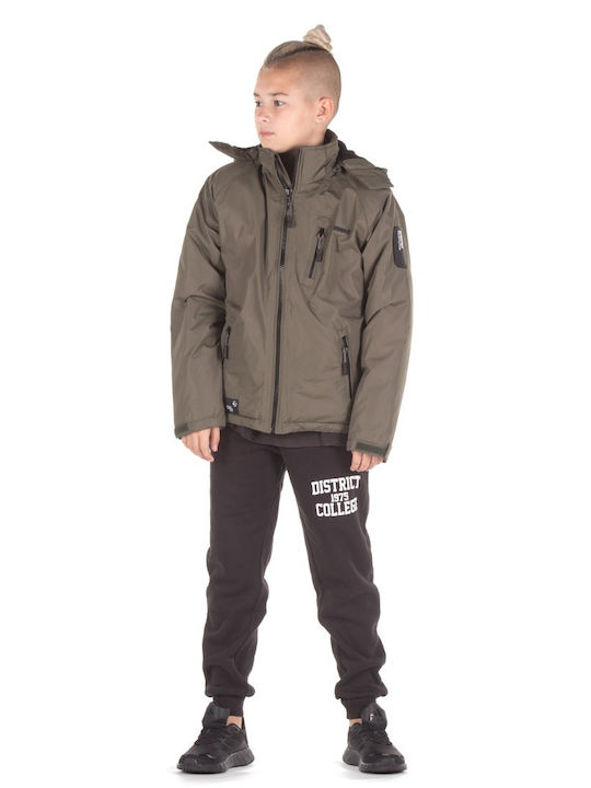 Geci pentru Copii Casual Lung cu Glugă Khaki
