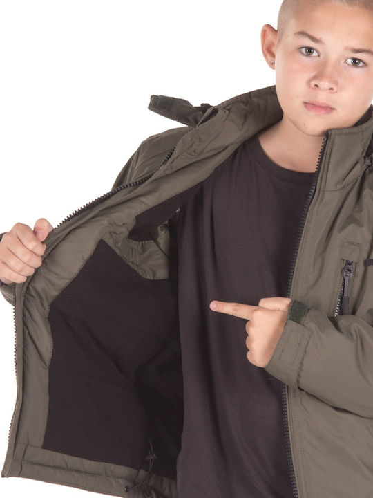 Geci pentru Copii Casual Lung cu Glugă Khaki